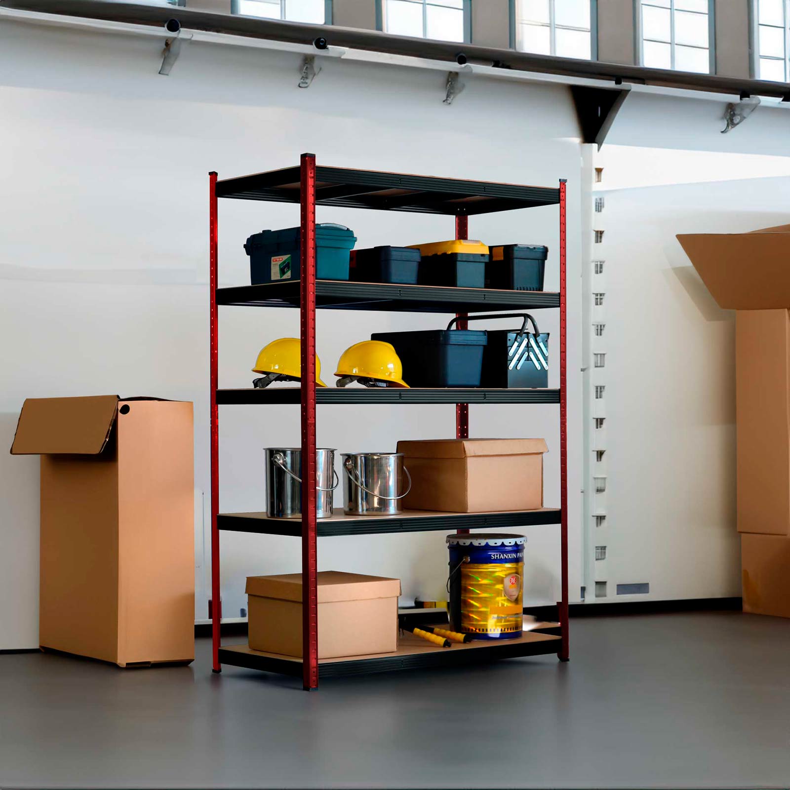 Conjunto de 2 Estantes Metálicas CATTERHOUSE Rack Cargo Advance 120 - 240x60x180 cm em Aço Galvanizado e MDF com Prateleiras Ajustáveis - Image 2