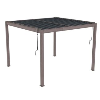Pérgula Bioclimática Gardiun Hampshire 300x300x260 cm de 9 m² Caramanchão para Jardim | Fabricado em Alumínio e Aço Galvanizado | Efeito Madeira