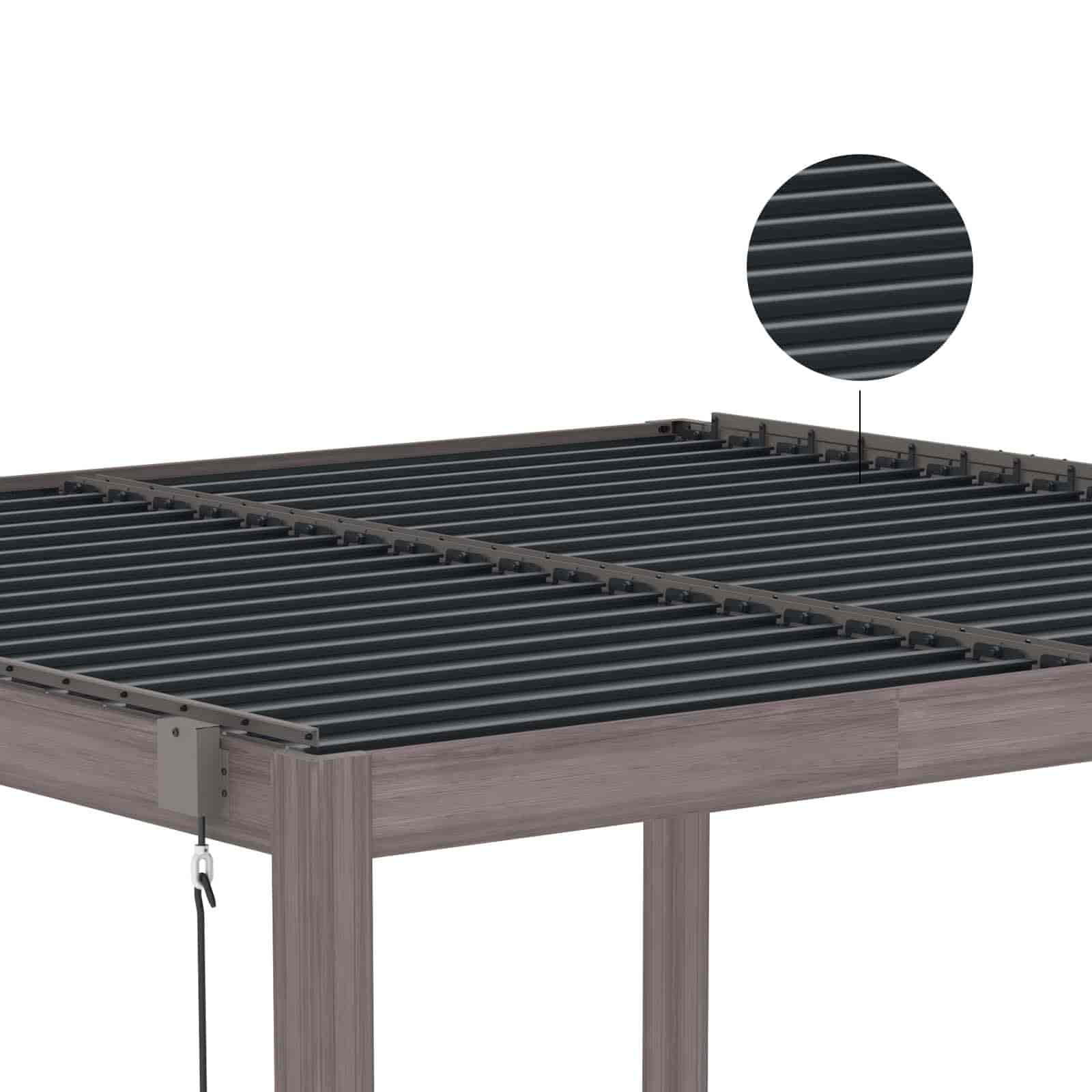 Pérgula Bioclimática Gardiun Hampshire 300x300x260 cm de 9 m² Caramanchão para Jardim | Fabricado em Alumínio e Aço Galvanizado | Efeito Madeira - Image 3