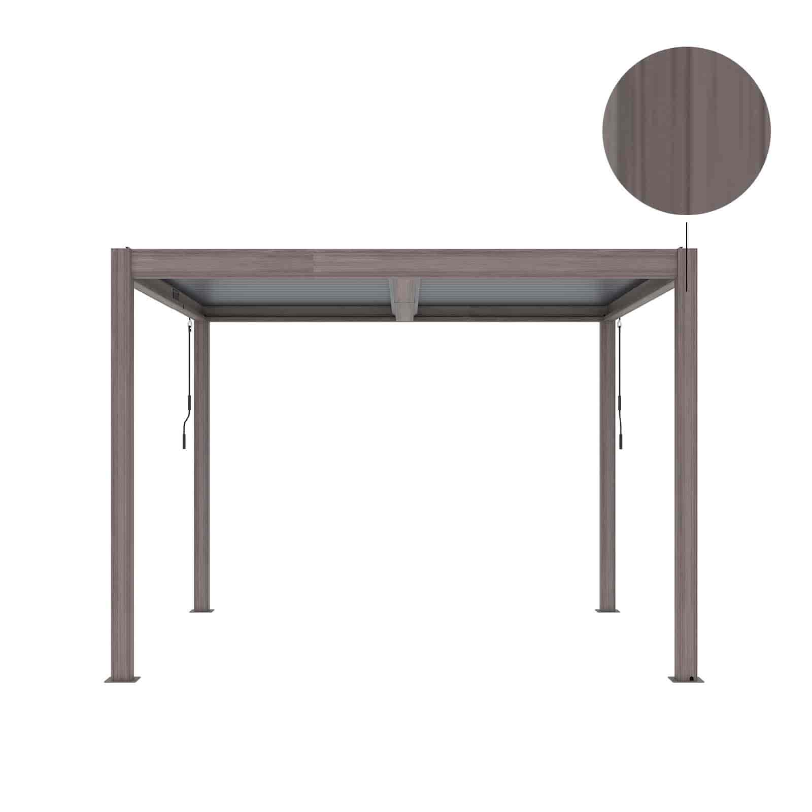Pérgula Bioclimática Gardiun Hampshire 300x300x260 cm de 9 m² Caramanchão para Jardim | Fabricado em Alumínio e Aço Galvanizado | Efeito Madeira - Image 5