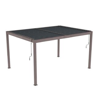 Pérgula Bioclimática Gardiun Hampshire 395x305x220 cm 12m² Caramanchão para Jardim | Fabricado em Alumínio e Aço Galvanizado | Efeito Madeira