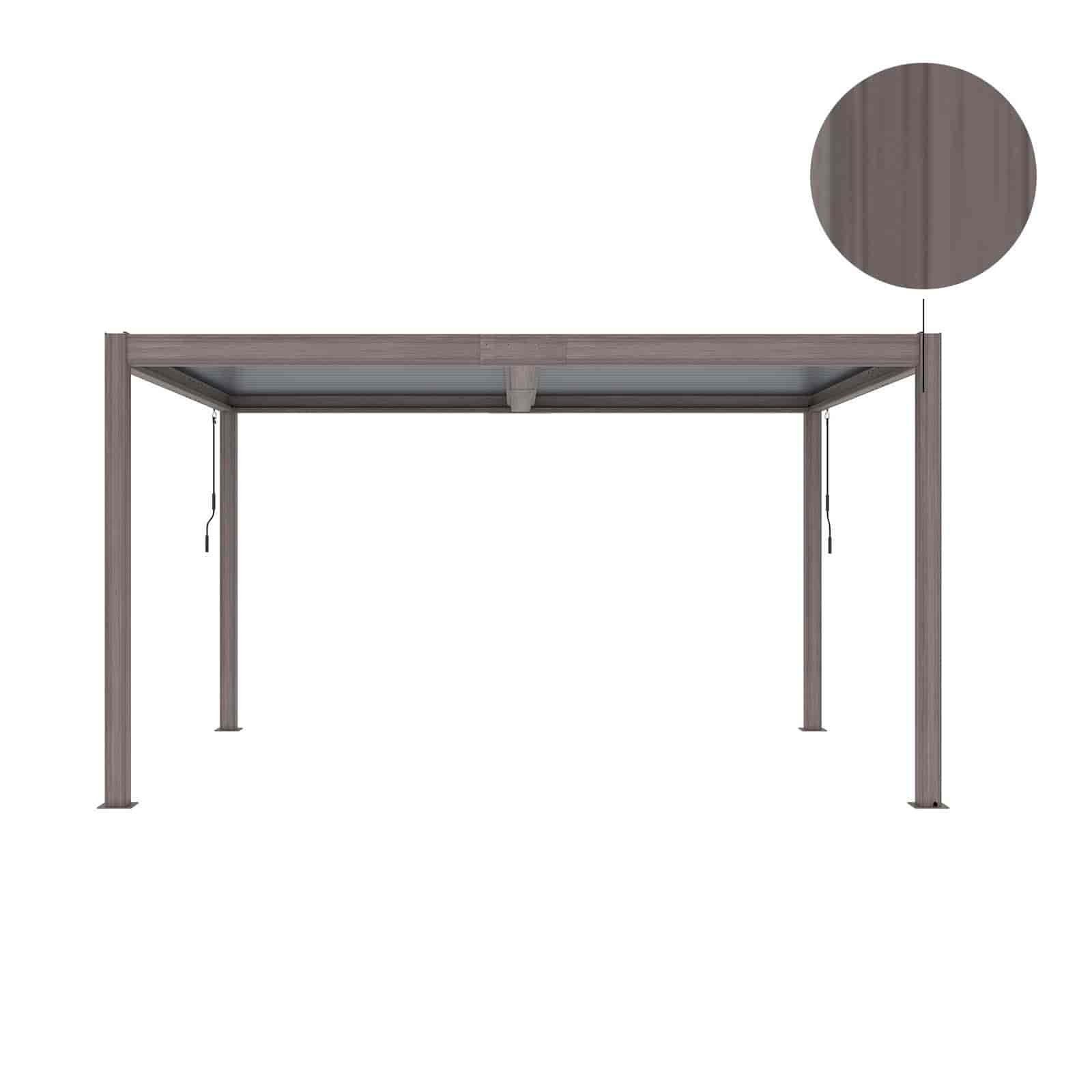 Pérgula Bioclimática Gardiun Hampshire 395x305x220 cm 12m² Caramanchão para Jardim | Fabricado em Alumínio e Aço Galvanizado | Efeito Madeira - Image 5