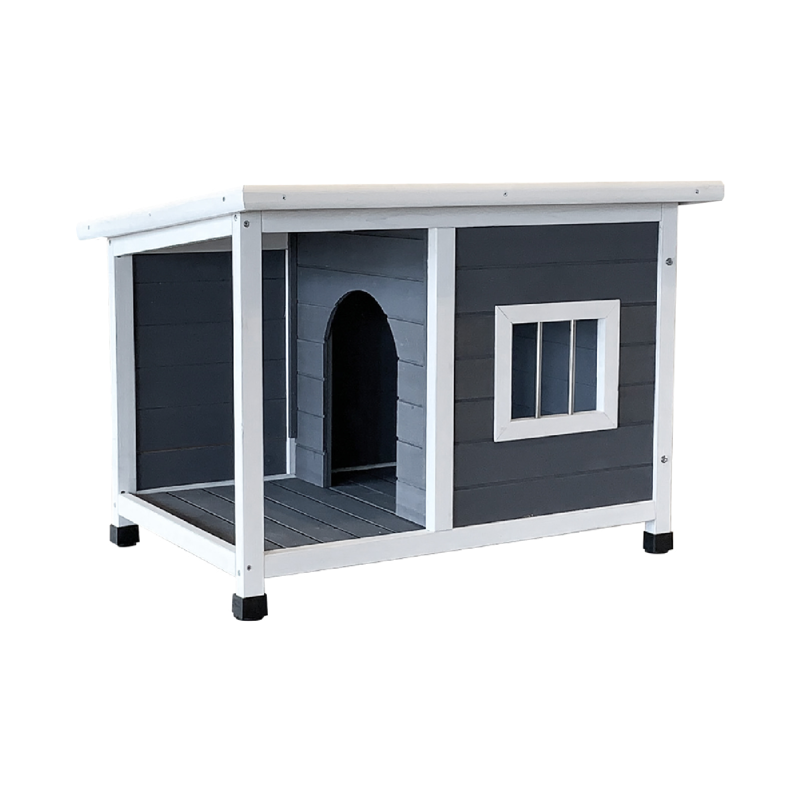 Casinha para Cães Pequenos Gardiun Dona 85x58x60 cm Acesso frontal - Superior com Tela Asfáltica | Dimensão da Porta 23x35 cm