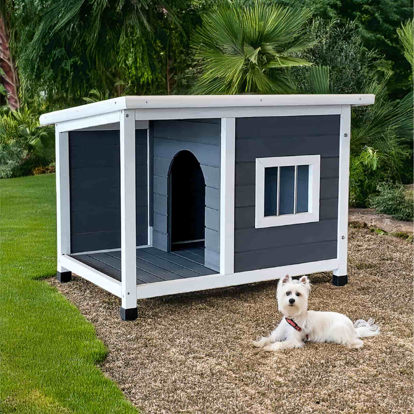 Casinha para Cães Pequenos Gardiun Dona 85x58x60 cm Acesso frontal - Superior com Tela Asfáltica | Dimensão da Porta 23x35 cm - Image 2