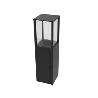 Fogão a pellets para exterior Kekai Capri 35,5x35,5x137 cm Potência 17200 W e superfície calorífica 12,5 m2 | Acendimento rápido e vidro temperado