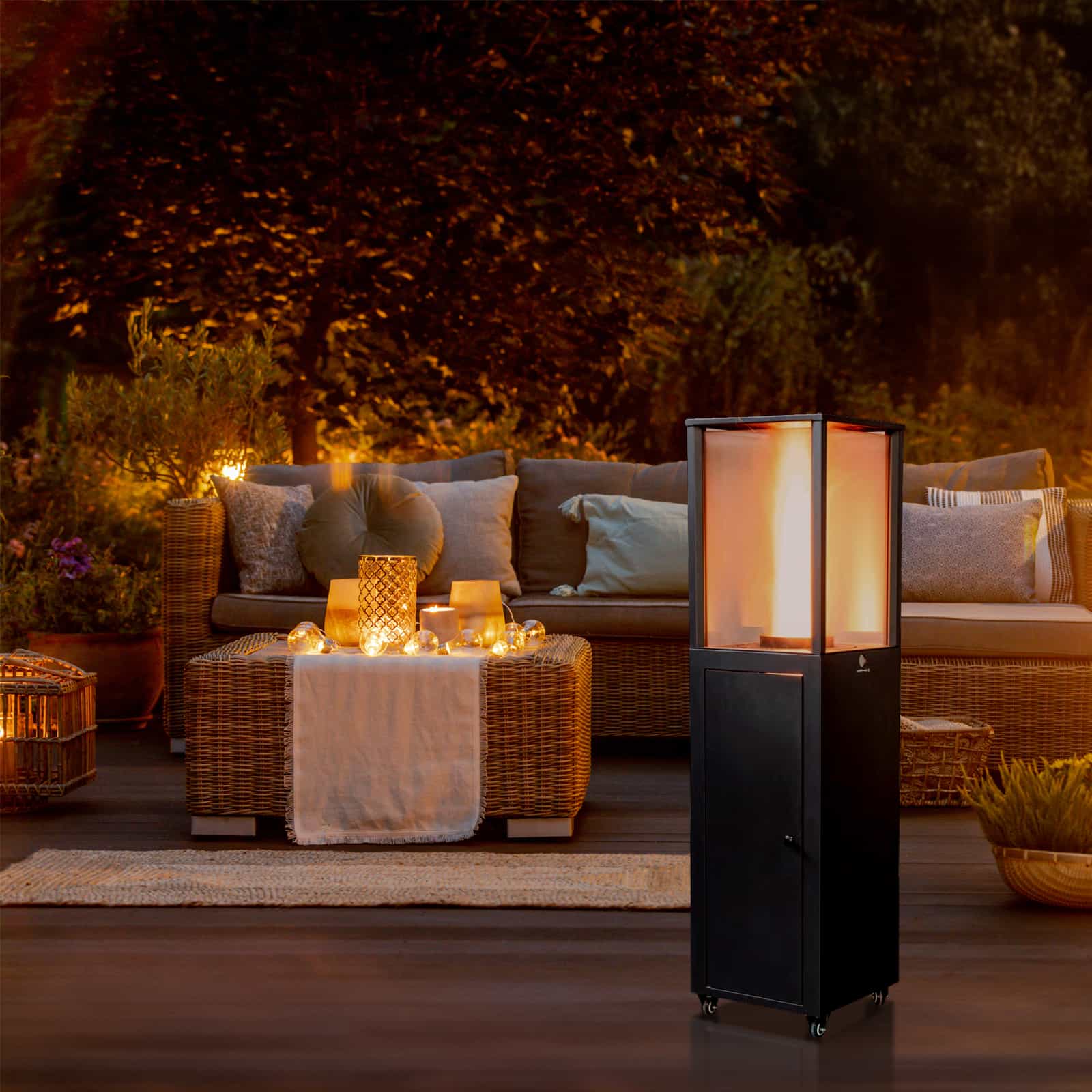 Fogão a pellets para exterior Kekai Capri 35,5x35,5x137 cm Potência 17200 W e superfície calorífica 12,5 m2 | Acendimento rápido e vidro temperado - Image 2