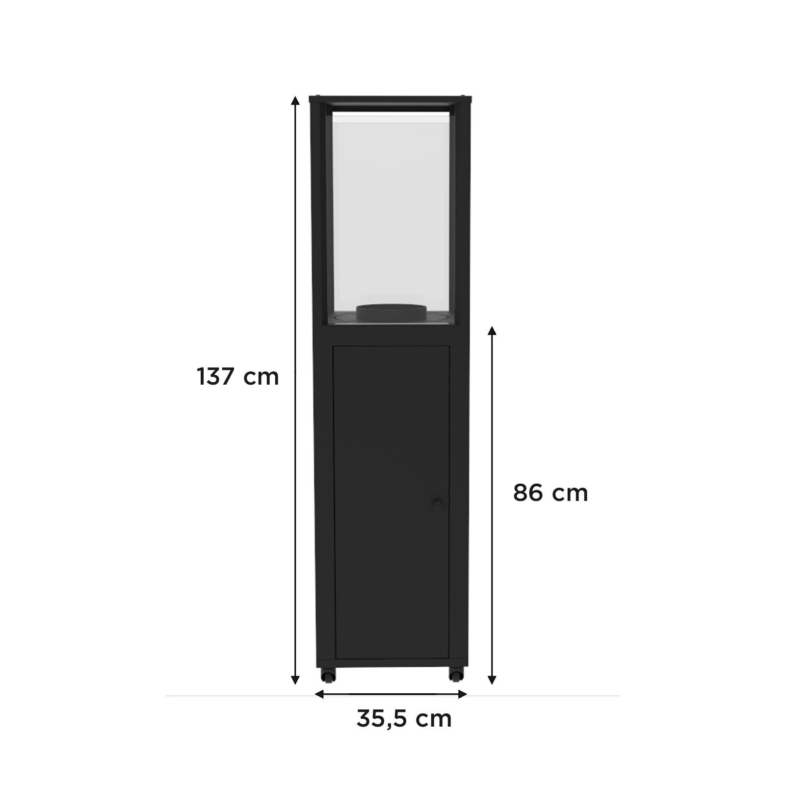Fogão a pellets para exterior Kekai Capri 35,5x35,5x137 cm Potência 17200 W e superfície calorífica 12,5 m2 | Acendimento rápido e vidro temperado - Image 4