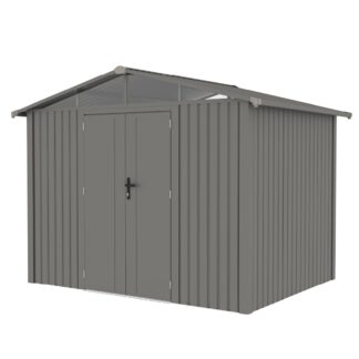 Caseta Metálica Gardiun Grunewald 7 m² Exterior 304x232x228 cm de aço com Janela Lateral e Porta Dupla 106x178 cm