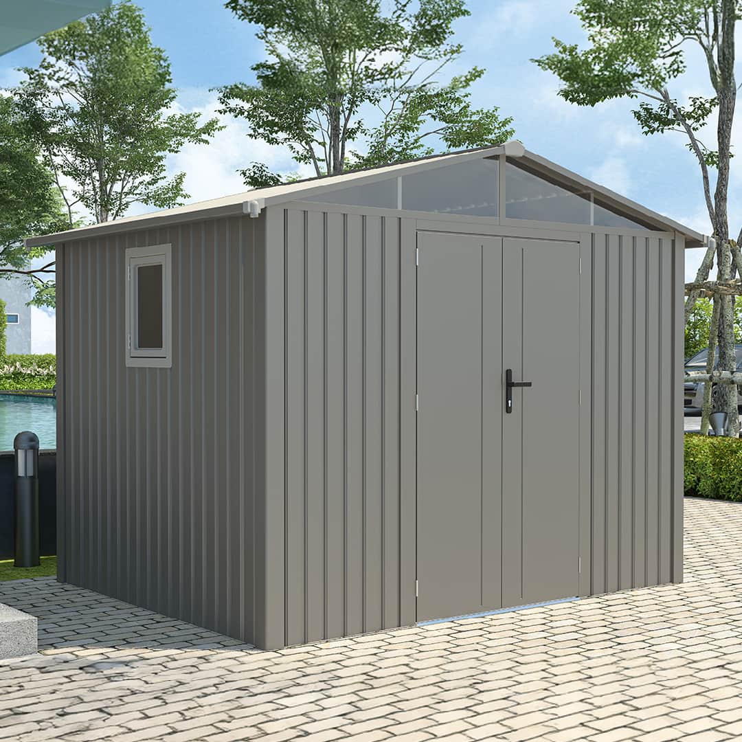 Caseta Metálica Gardiun Grunewald 7 m² Exterior 304x232x228 cm de aço com Janela Lateral e Porta Dupla 106x178 cm - Image 2