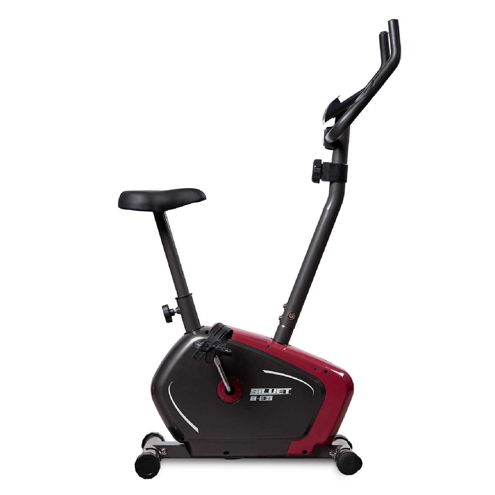 Bicicleta Estática Siluet B0003S 86x44,5x140cm Volante de Inércia 5 kg | 7 Funções e Ecrã LCD | Rodas | Suporte para Tablet Móvel