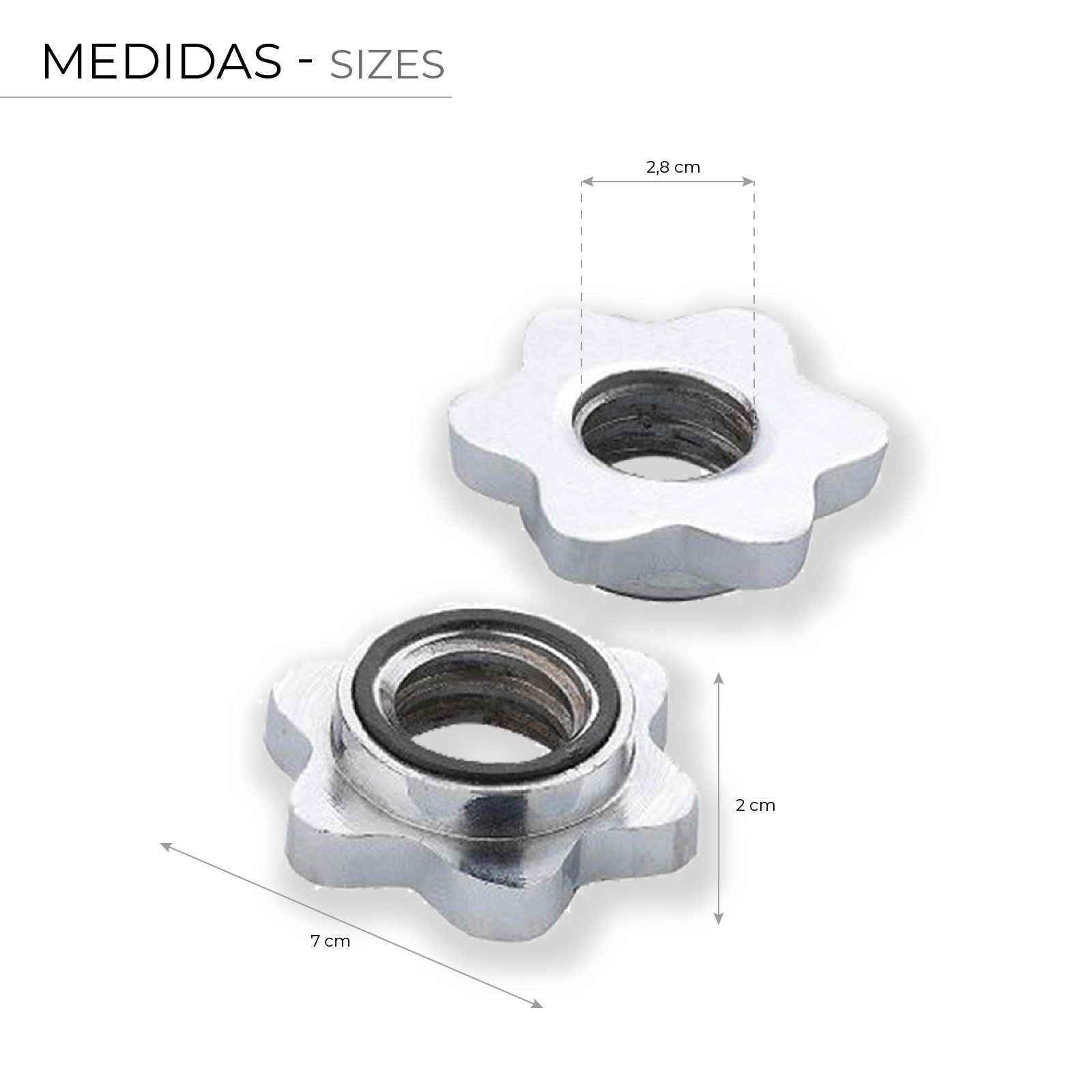 Fecho em estrela para halteres Barras de pesos Fytter | Porca de força | Fabricado em metal resistente | 2,8 cm de diâmetro - Image 4