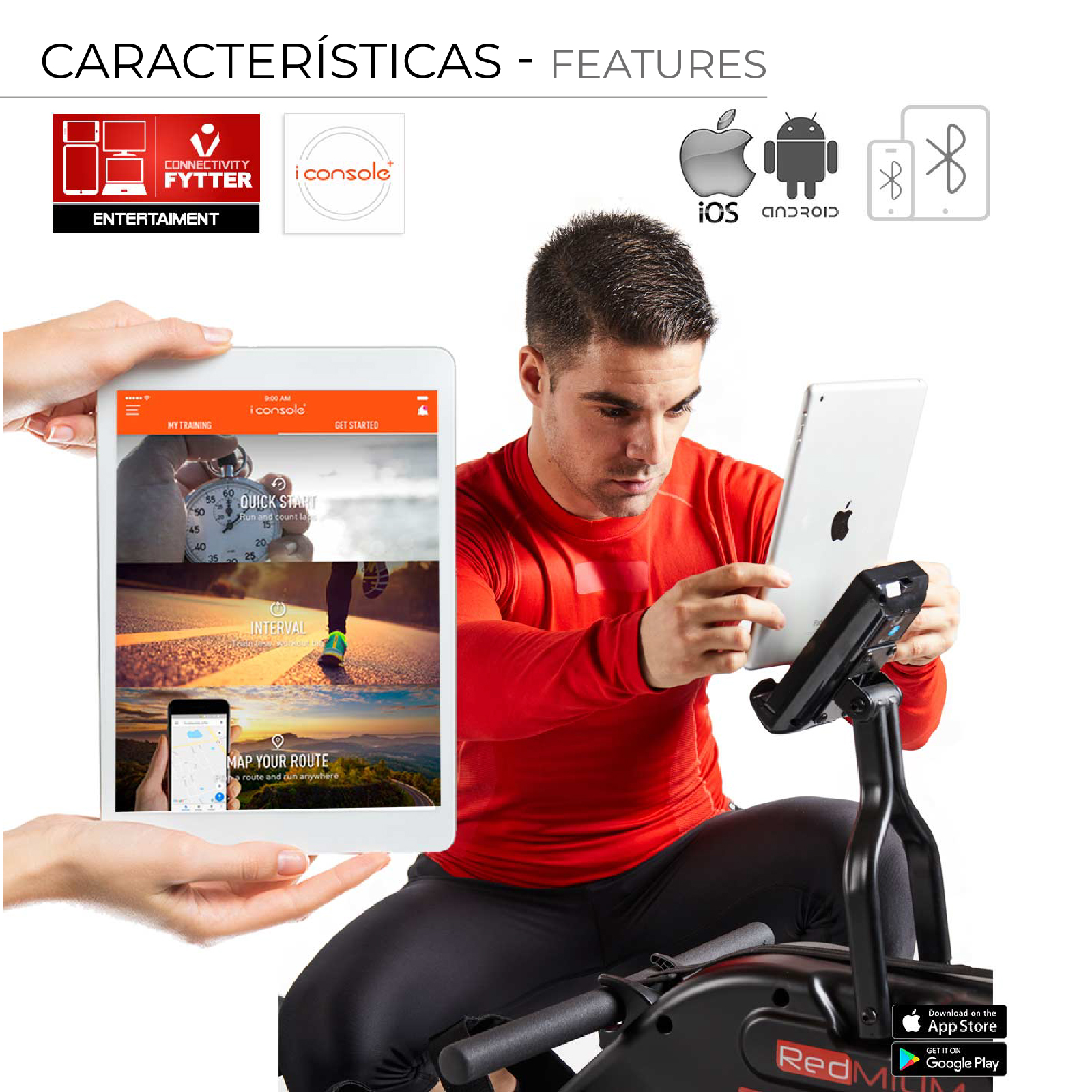 Remos de água dobráveis Fytter TRW08RV2 225 × 50,5 × 83,2 cm | 9 níveis de resistência | Montagem «plug&run» | Ligação iOS Android - Image 3
