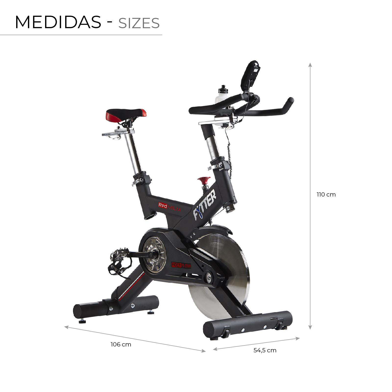 Bicicleta Ciclo Indoor Fytter Rider RI-09R Generation II 128x53x119 cm 7 Funções, Inércia 22 Kg, Faixa Torácica e Bluetooth - Image 4
