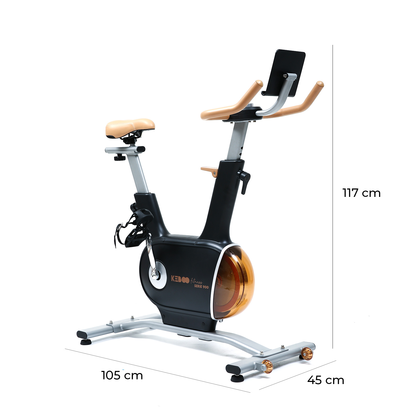 Bicicleta Estática Keboo Fitness Série 900 Black Travagem Magnética | Inércia 7 kg e 32 Níveis | Pedais Antiderrapantes - Image 4