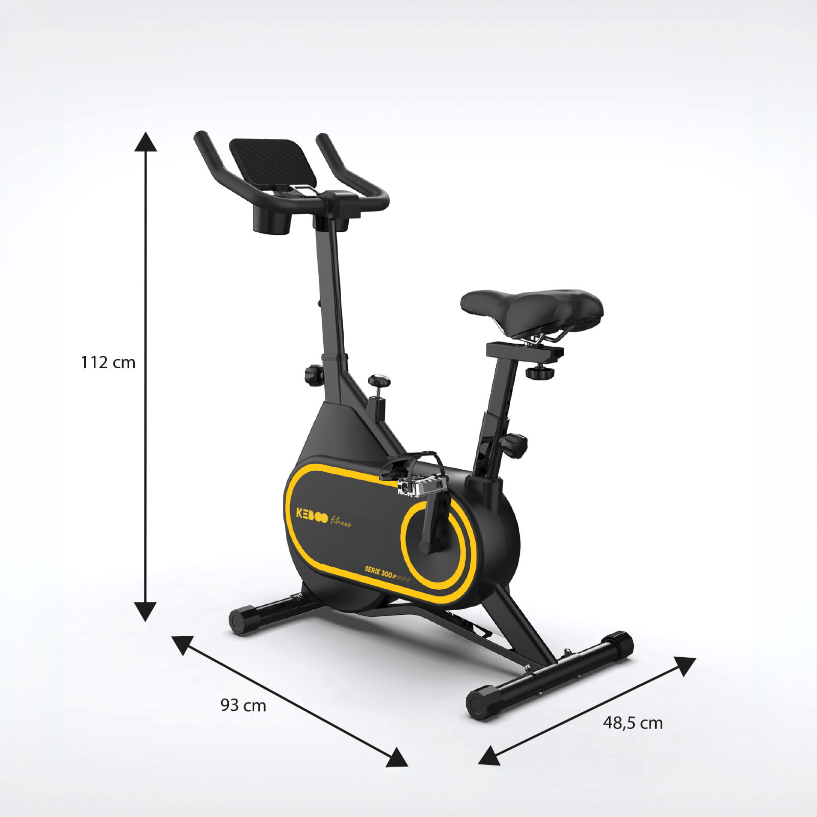 Bicicleta Ciclo Indoor Keboo Fitness Série 300 Sistema de correia, inércia de 6 kg e 8 níveis | Pedais antiderrapantes | Apoios para os pés e rodas - Image 4