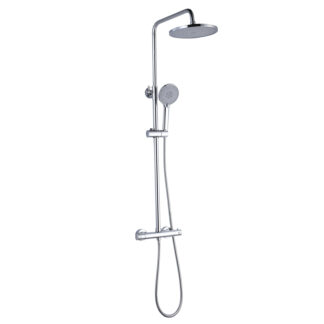 Coluna de chuveiro K2O Chillout River 83-119 cm Design redondo com torneira termostática, altura ajustável, chuveiro e chuveiro de mão
