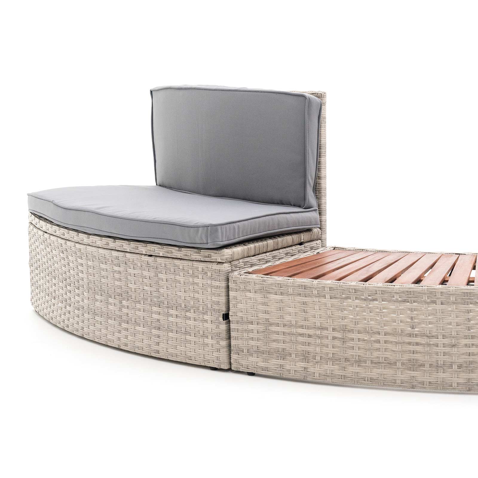 Revestimento Spa Hidromassagem K2O Half Surround 180, 289 x 45 x 56 cm Borda para Spa Semicircular de 4 peças Degraus, Banco e Armazenamento - Image 5