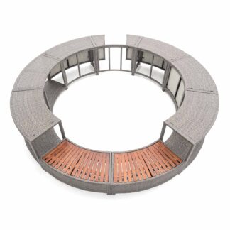 Revestimento para Spa Hidromassagem K2O Full Surround 180 Ø 279 x 40 x 56 cm Borda para Spa Circular com Degraus, Assentos e Armazenamento