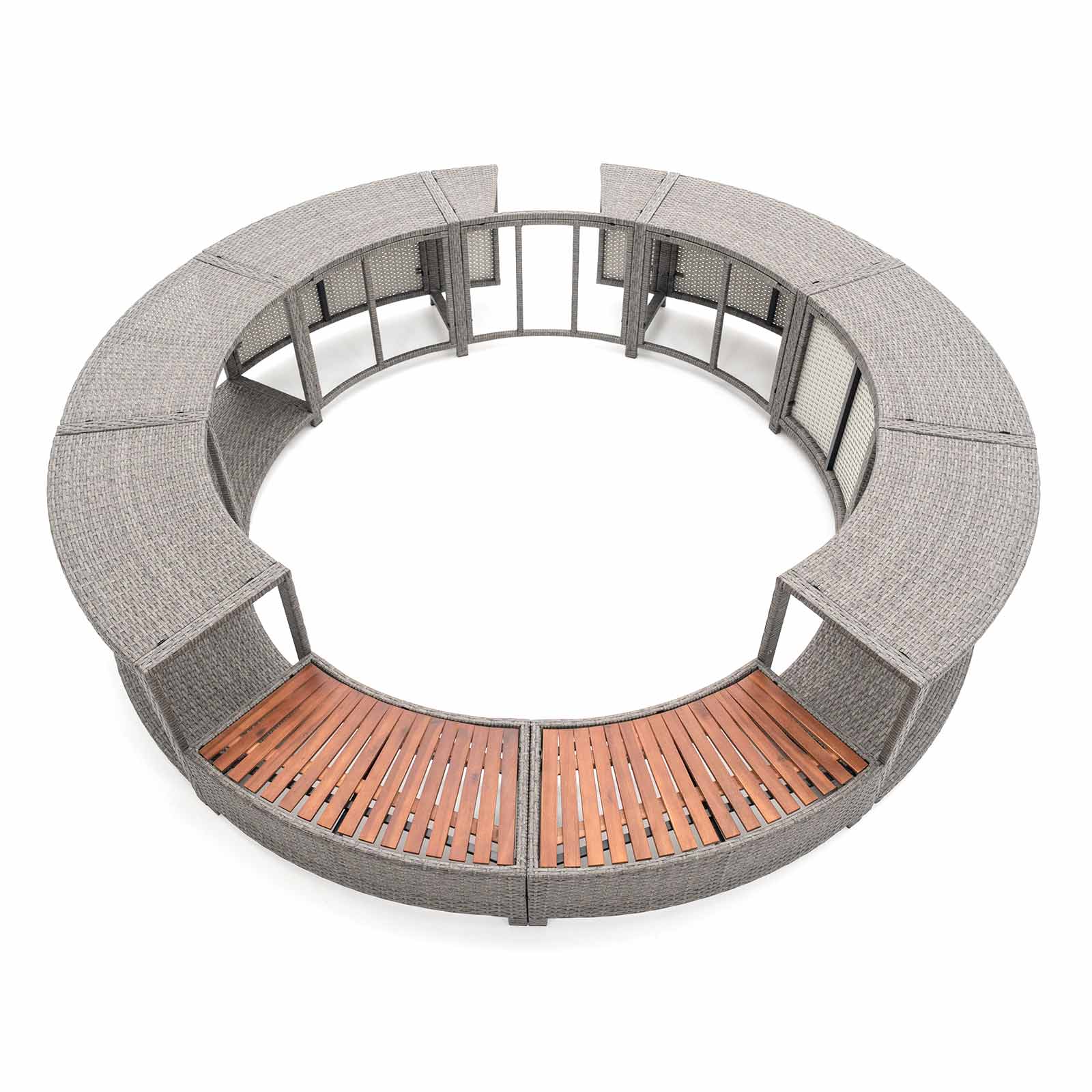 Revestimento para Spa Hidromassagem K2O Full Surround 180 Ø 279 x 40 x 56 cm Borda para Spa Circular com Degraus, Assentos e Armazenamento