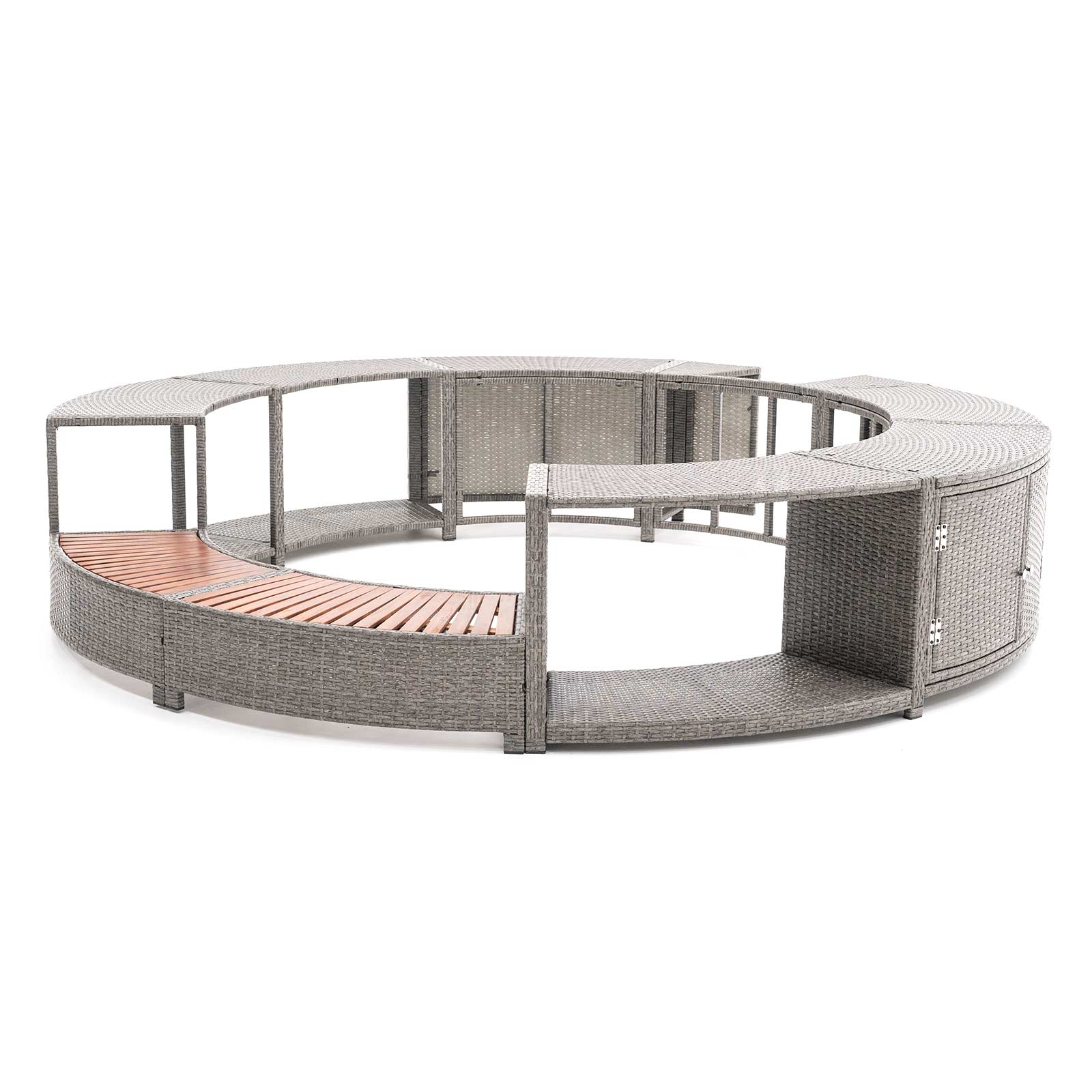 Revestimento para Spa Hidromassagem K2O Full Surround 180 Ø 279 x 40 x 56 cm Borda para Spa Circular com Degraus, Assentos e Armazenamento - Image 3