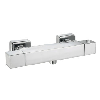 Torneira misturadora para chuveiro K2O Chillout Relax 26,2 x 6,3 x 7,1 cm Design quadrado em latão cromado com torneira termostática e dois comandos