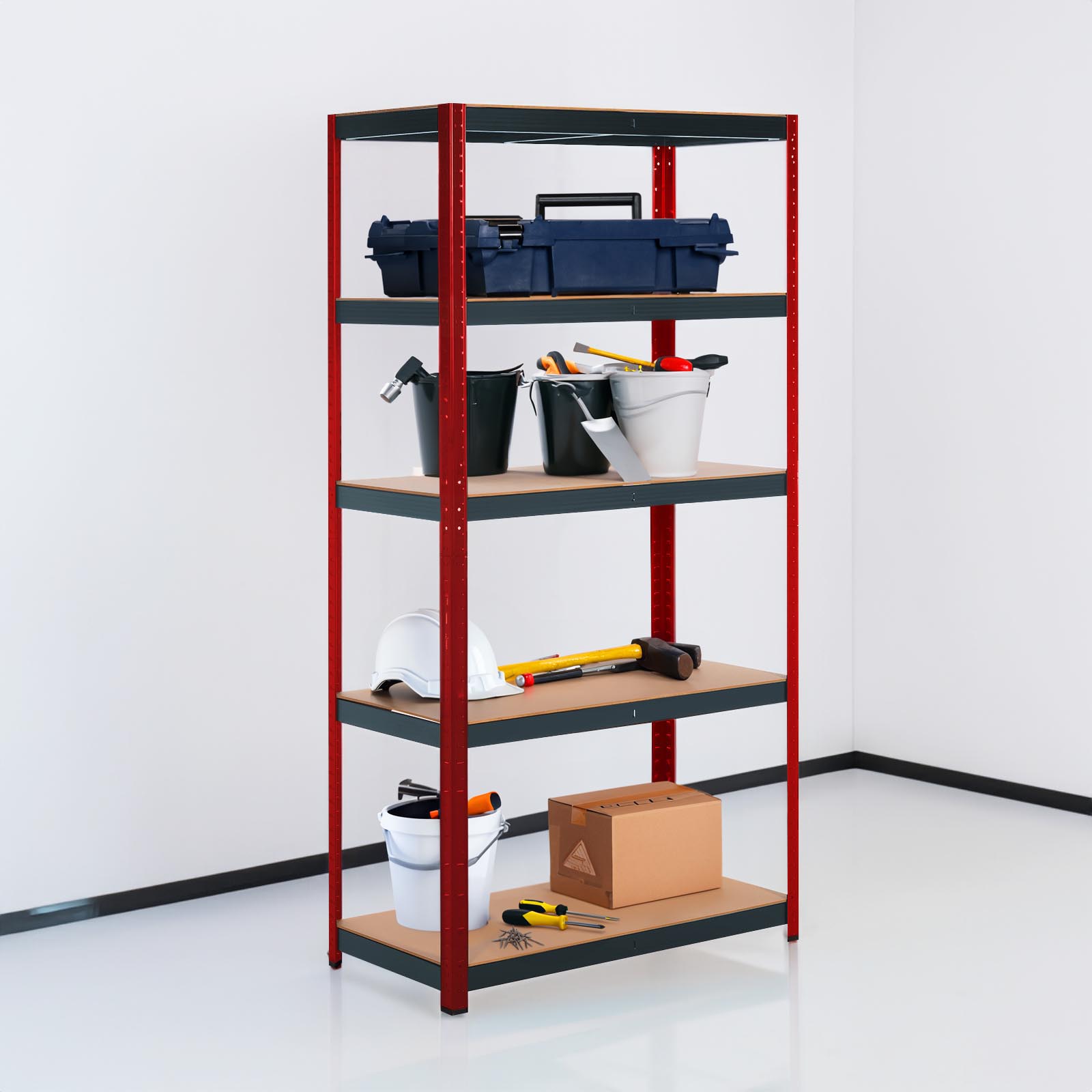 Prateleira metálica Catterhouse Rack Cargo Advance 90 - 90x40x180 cm em aço galvanizado e MDF com prateleiras de altura ajustável - Image 2