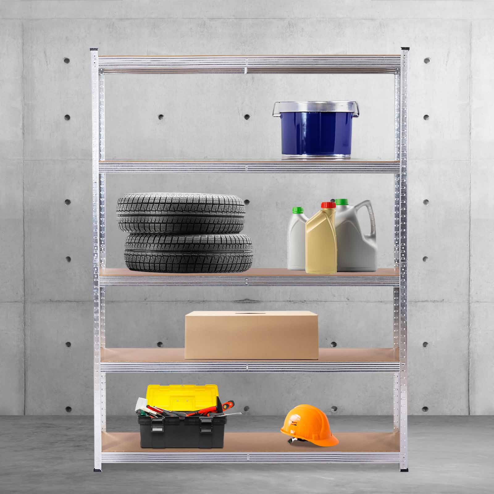 Estante Catterhouse Max Pro 120x40x180 cm em aço galvanizado e MDF com 5 prateleiras ajustáveis Suporta até 875 kg - Image 2