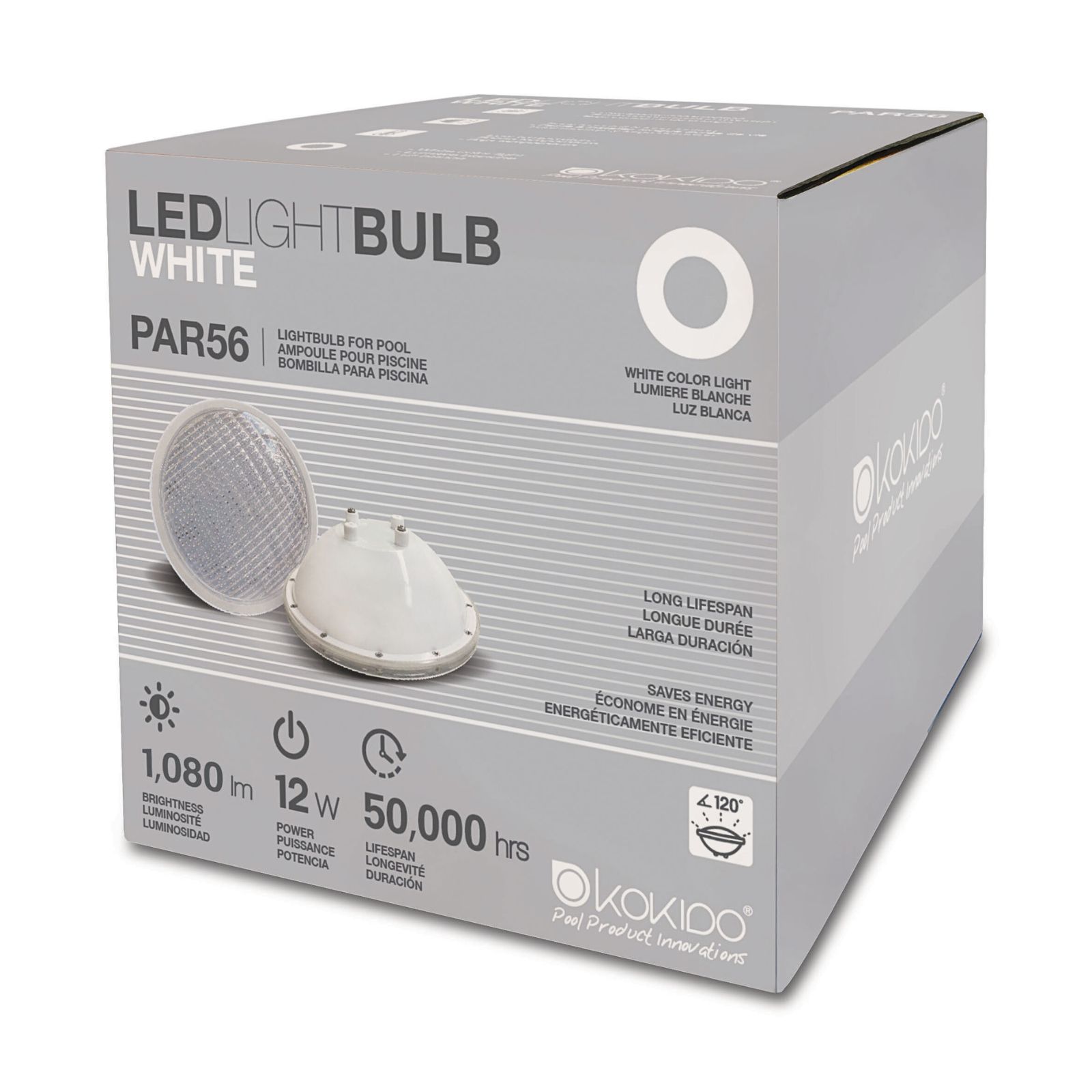 Lâmpada branca LED KOKIDO PAR56 17x11 cm 12 W Refletor Impermeável Duradoura para Piscinas Subterrâneas - Image 2