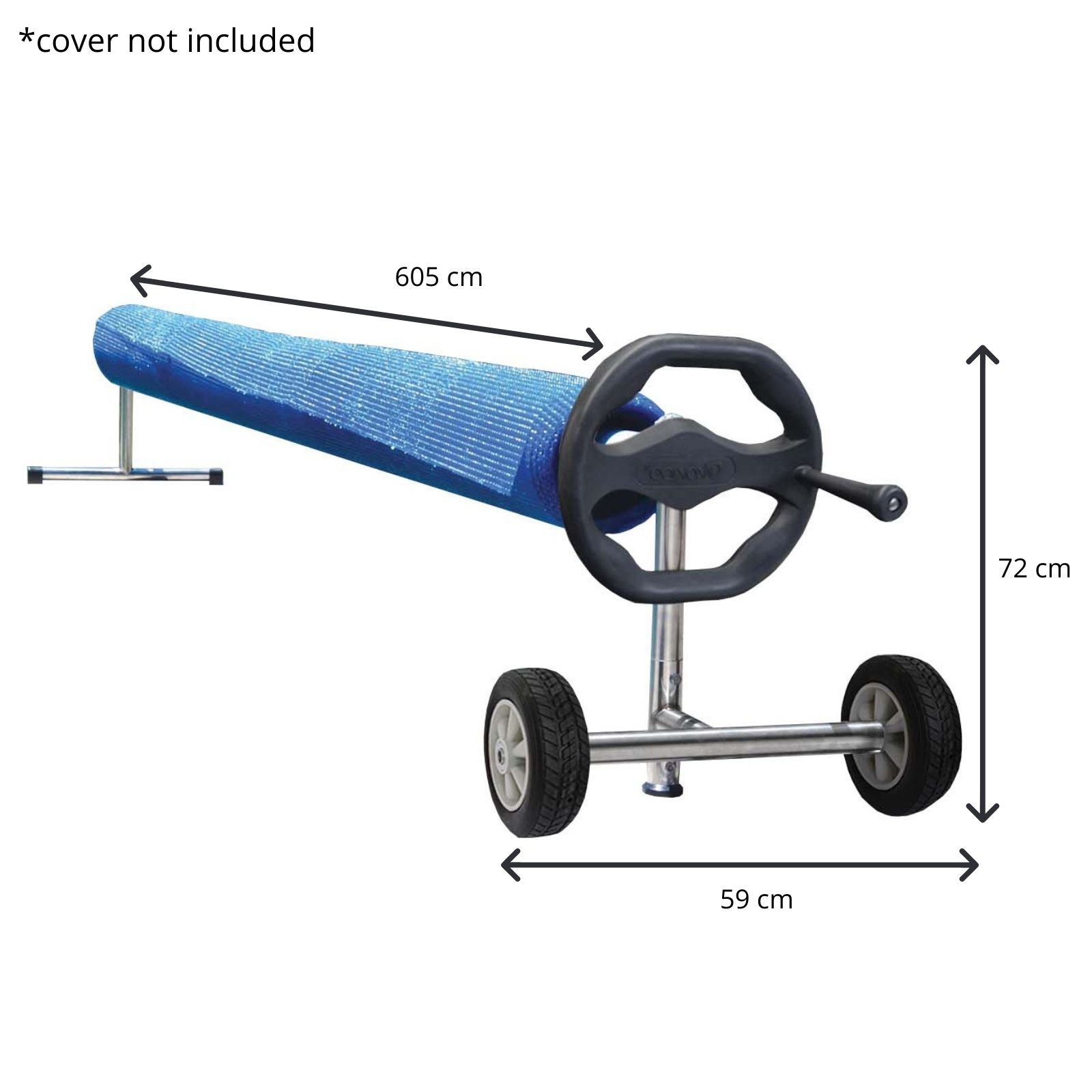 Suporte de enrolamento de cobertura Kokido Thor 59x72 cm com rodas incluídas para piscinas subterrâneas ou de construção de até 5,7 m - Image 4
