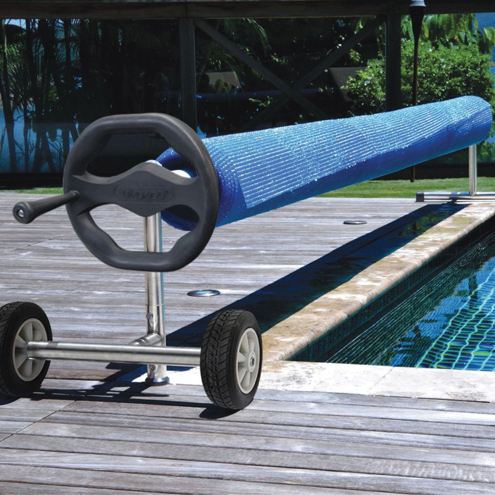 Suporte de enrolamento de cobertura Kokido Thor 59x72 cm com rodas incluídas para piscinas subterrâneas ou de construção de até 5,7 m - Image 5
