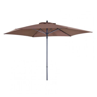 Habitex Parasol Octogonal de Alumínio ø210x210 cm com mastro ø32 mm | Estrutura de 6 Varas | Cor Marrom