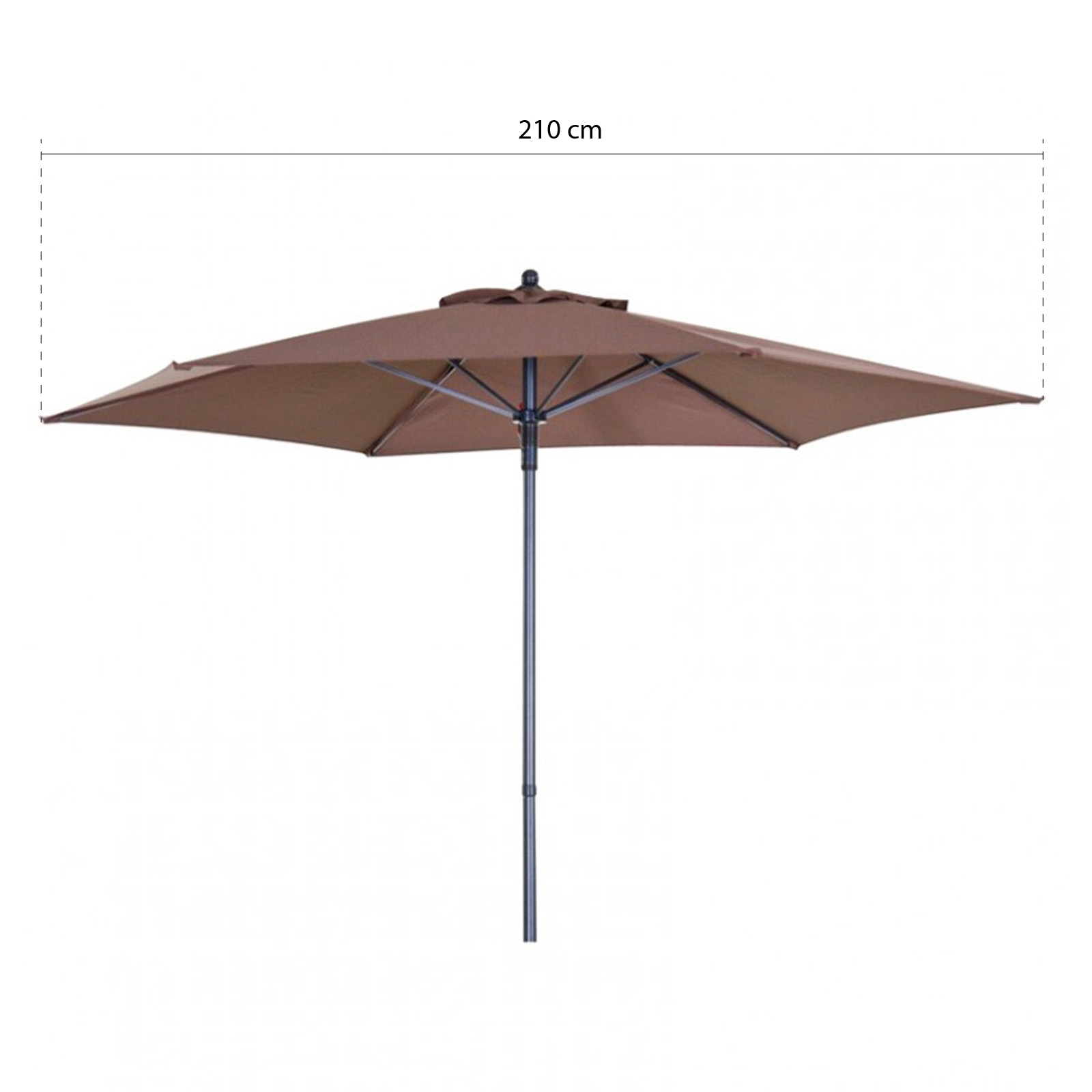 Habitex Parasol Octogonal de Alumínio ø210x210 cm com mastro ø32 mm | Estrutura de 6 Varas | Cor Marrom - Image 3