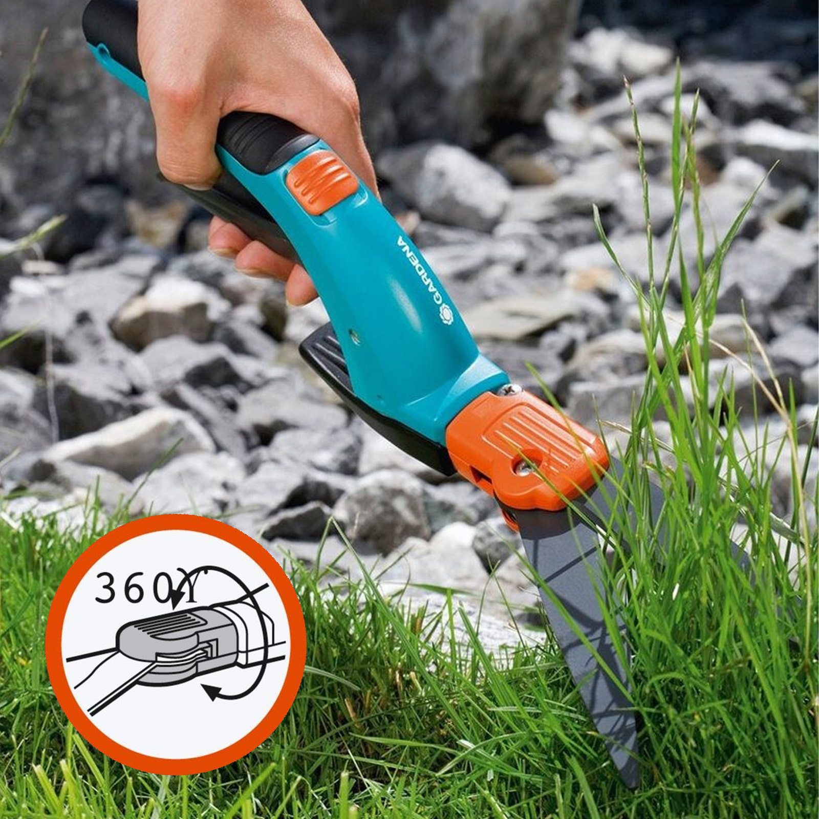Cortador de grama girador Gardena Comfort Swivel, 27,9x2,5x7,6cm Função de giro 360° | Lençóis Antiaderentes | Trava de Segurança - Image 3