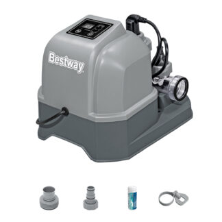 Clorador de sal hidrogênico Bestway Flowclear para piscinas de até 26.498 L com temporizador e modo de autolimpeza