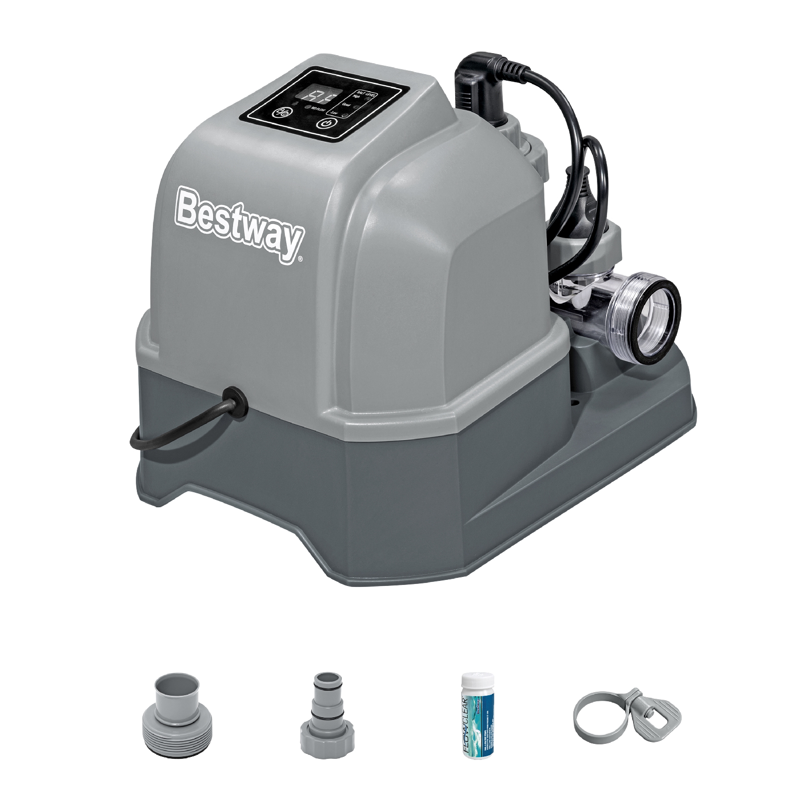 Clorador de sal hidrogênico Bestway Flowclear para piscinas de até 26.498 L com temporizador e modo de autolimpeza