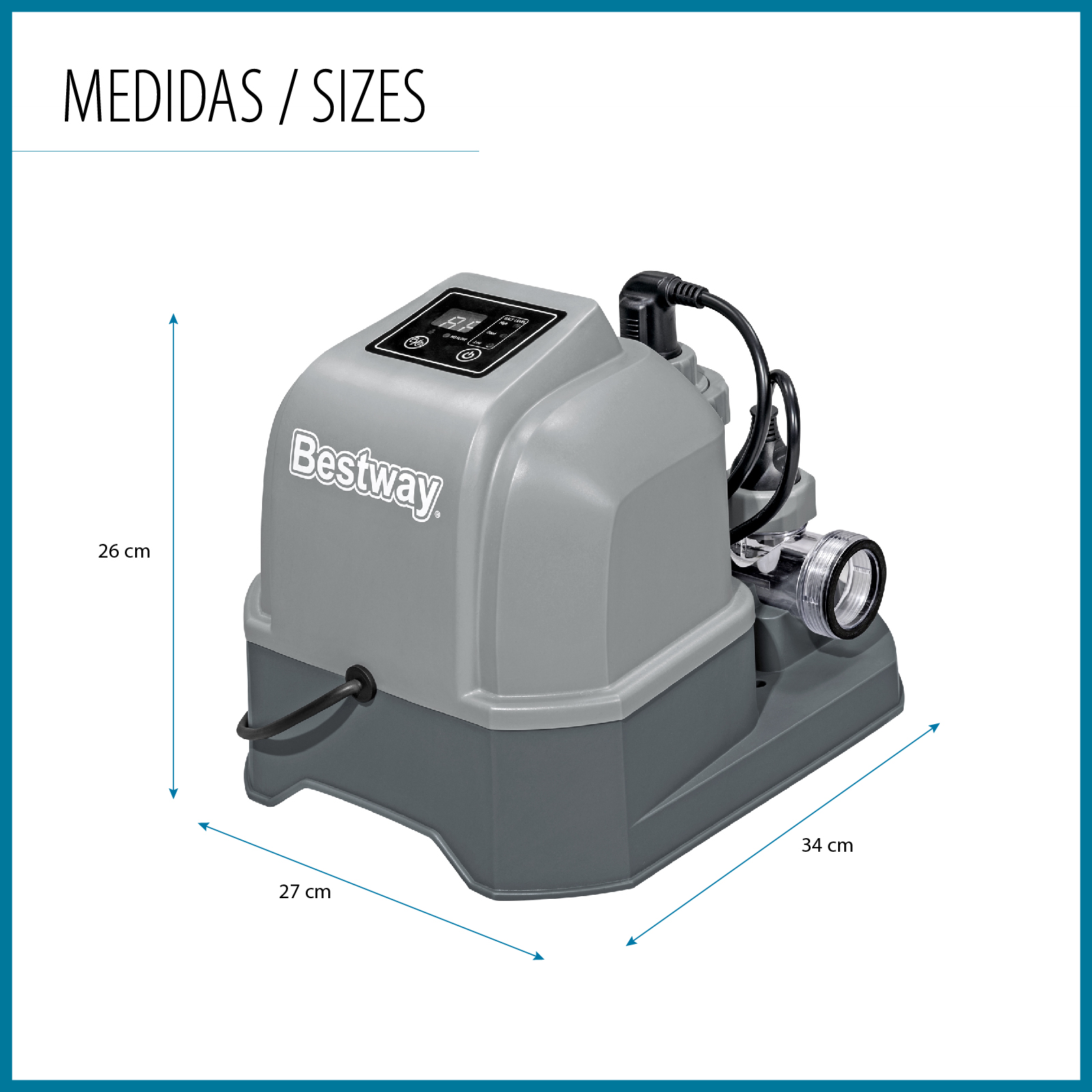 Clorador de sal hidrogênico Bestway Flowclear para piscinas de até 26.498 L com temporizador e modo de autolimpeza - Image 4