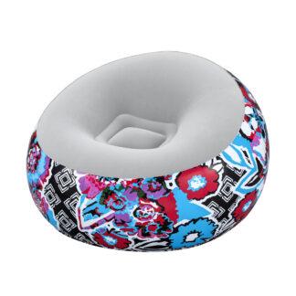 Poltrona Inflável Bestway 112x112x66 cm Superfície Flocada Design Estampado Floral Suave e Confortável Confortável
