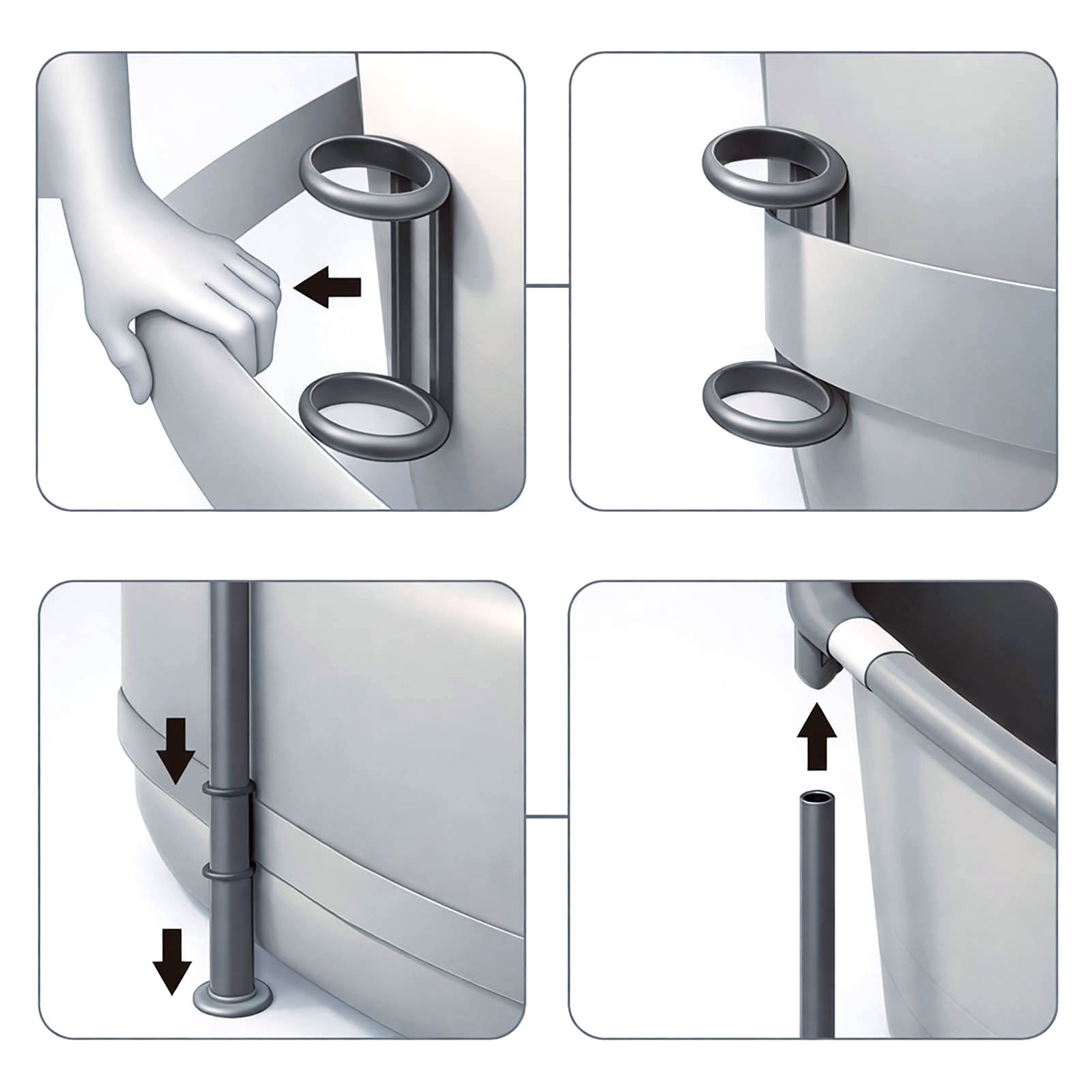 Piscina Desmontable Tubular Bestway Steel Pro Max Diseño Piedra Ø549x122 cm Depuradora Cartucho 5.678 L/H Cobertor, Escalera y Kit Limpiafondos - Imagen 9