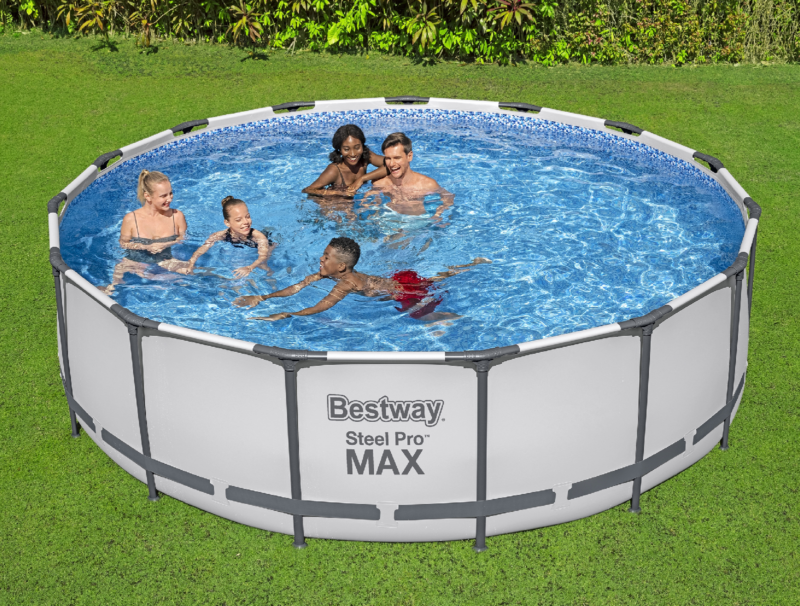 Piscina tubular redonda Bestway Steel Pro Max 457x122 cm com filtro de cartucho de 3.028 l/h, cobertura e escada - Image 2