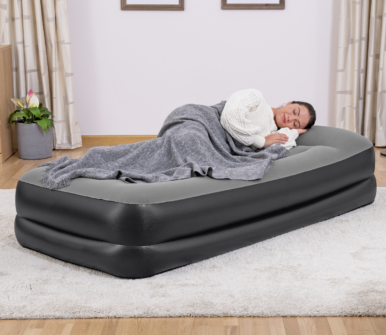 Cama inflável individual Bestway Tritech 191x97x46 cm Suporta até 150 Kg Inflada em 3 minutos Almofada embutida - Image 2