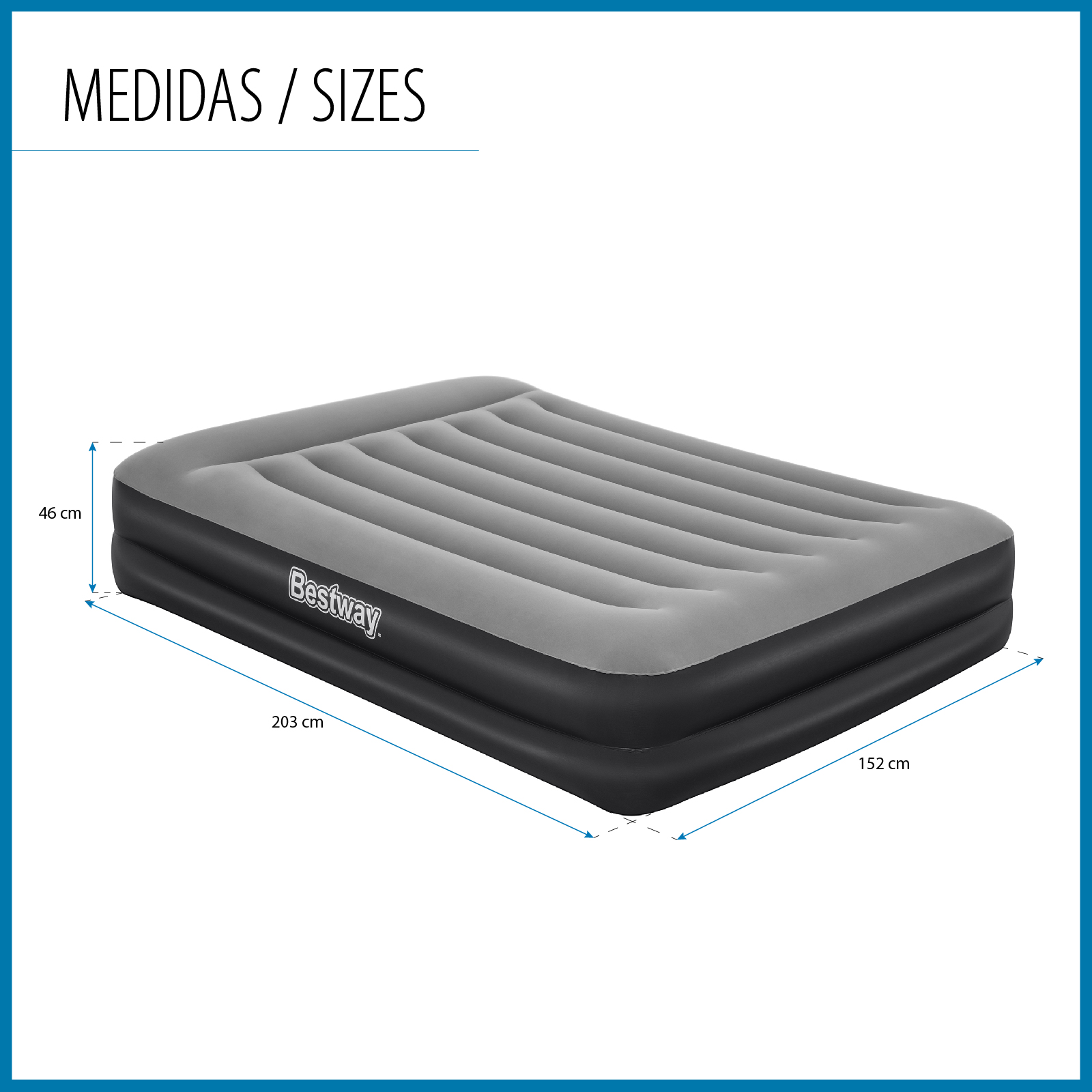 Cama Inflável Dupla Bestway Tritech 203x152x46 cm Suporta até 300 Kg Inflada em 4 Minutos Travesseiro embutido - Image 4