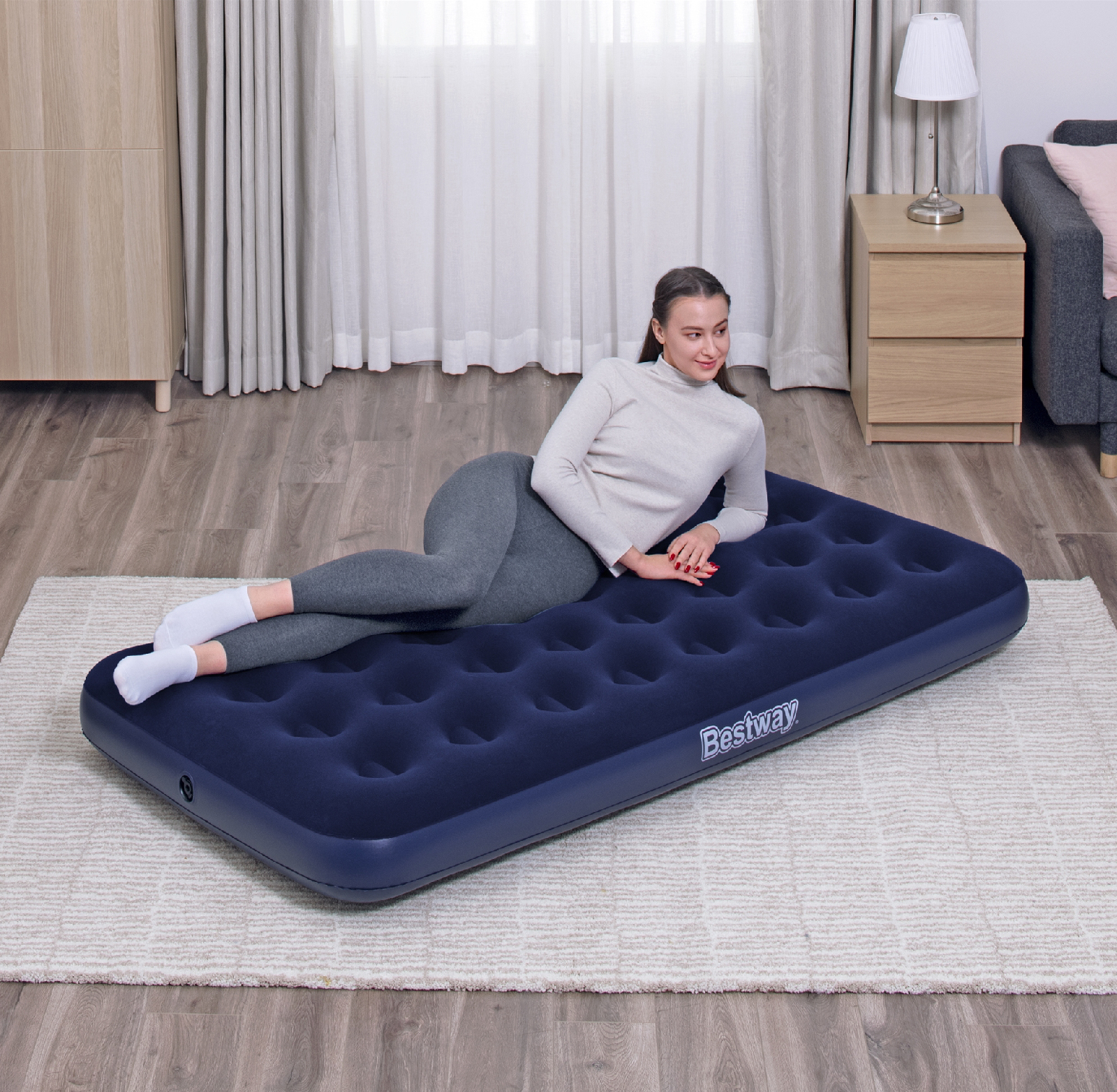 Colchão inflável individual de camping Bestway Horizon 188x99x22 cm Suporta até 150 kg Azul - Image 2