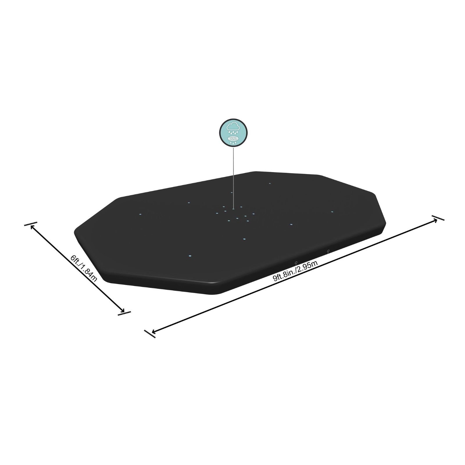 Tampa Oval de Inverno Bestway 305x184 cm para piscinas ovais de lona protetora de 305x200 cm cor preta - Image 3
