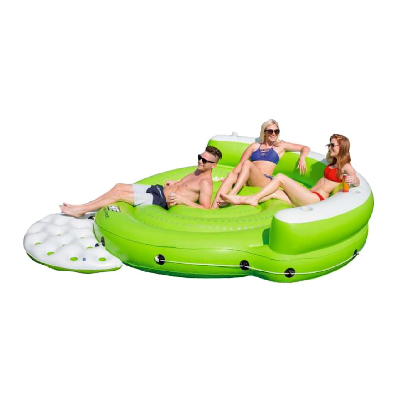 Tapete inflável em formato de ilha XL, tamanho Bestway Kick Back 275x255x65 cm, com 5 lugares, encosto e 5 montanhas-russas