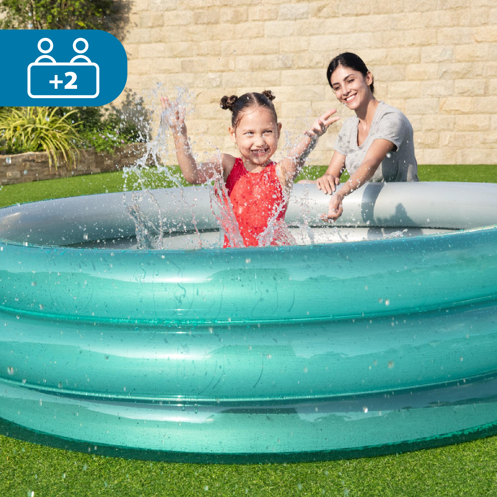 Bestway Play Pool Piscina Inflável para Crianças 201x53 cm com 3 anéis infláveis Azul Metálico para crianças +6 anos - Image 5