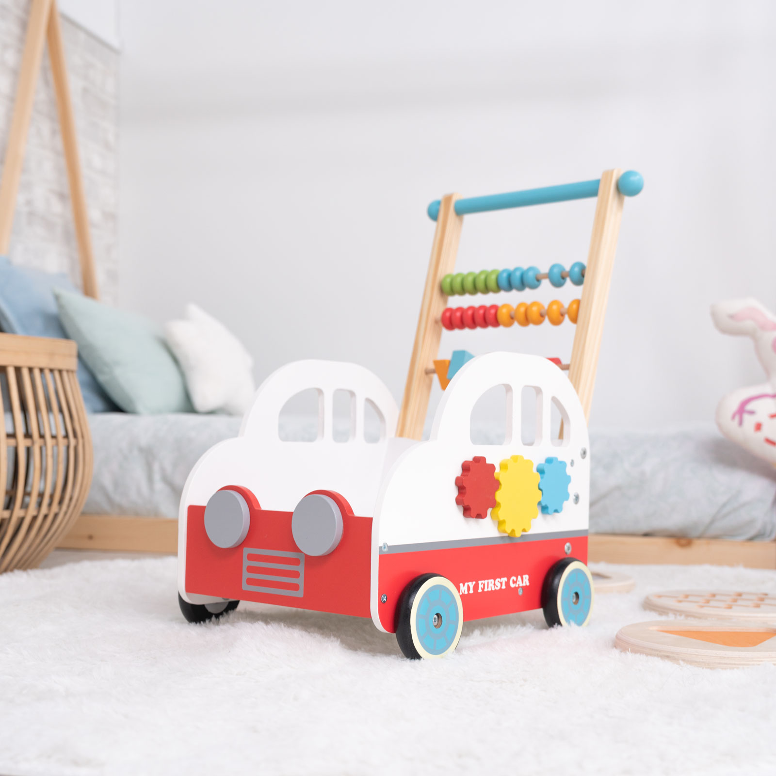 Carrinho Montessori Multi-atividade Robincool Creta 30x44x51 cm Madeira estimula o desenvolvimento psicomotor - Image 2