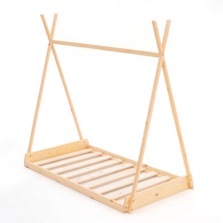 Cama Infantil Tipi Montessori feito de Madeira Ecológica Robincool Tipi Dreams 150,5x75x138 cm para colchão de 140x70 cm Guirlanda de LED