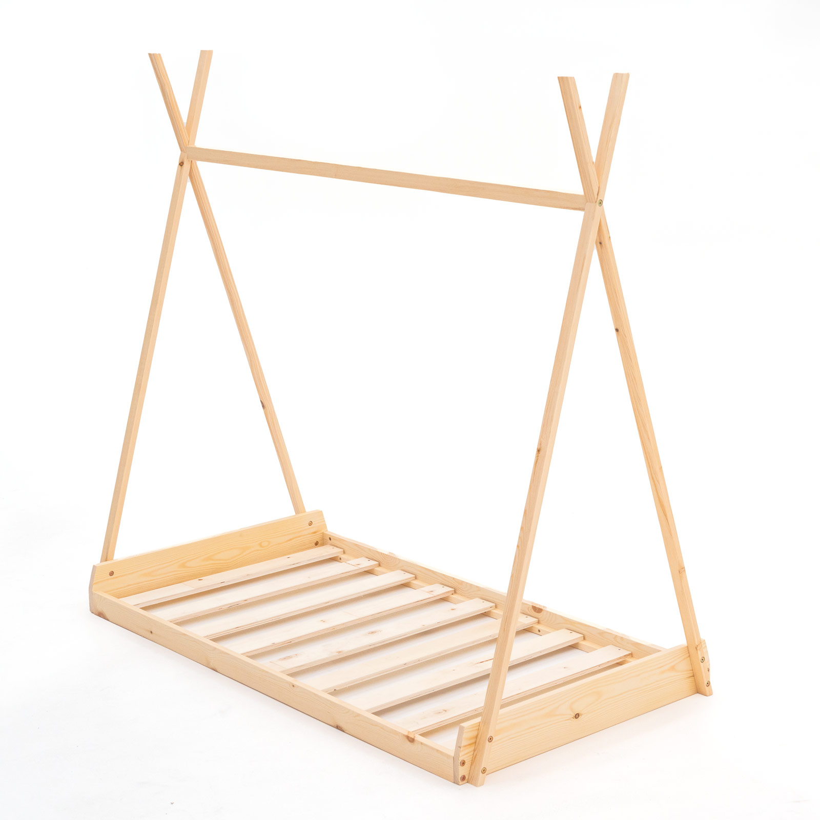 Cama Infantil Tipi Montessori feito de Madeira Ecológica Robincool Tipi Dreams 150,5x75x138 cm para colchão de 140x70 cm Guirlanda de LED