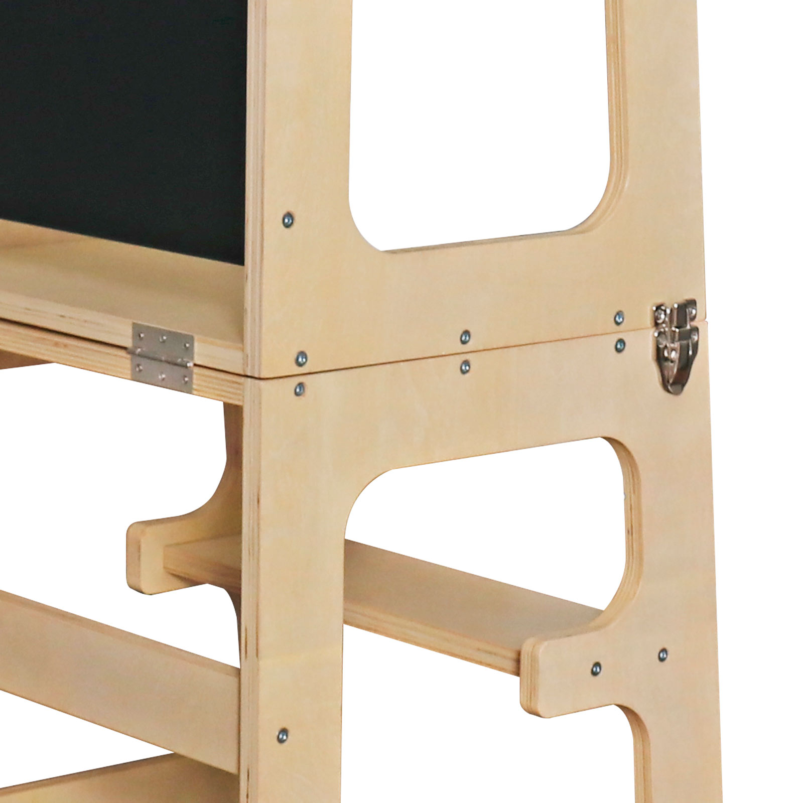 Montessori Robincool Evolutive II Torre de Aprendizagem de Bebê de Madeira 43x40x86cm Conversível em mesa e cadeira 3 em 1 | Barra de Segurança | Slate | Escada Evolutiva Modular para Crianças - Image 5