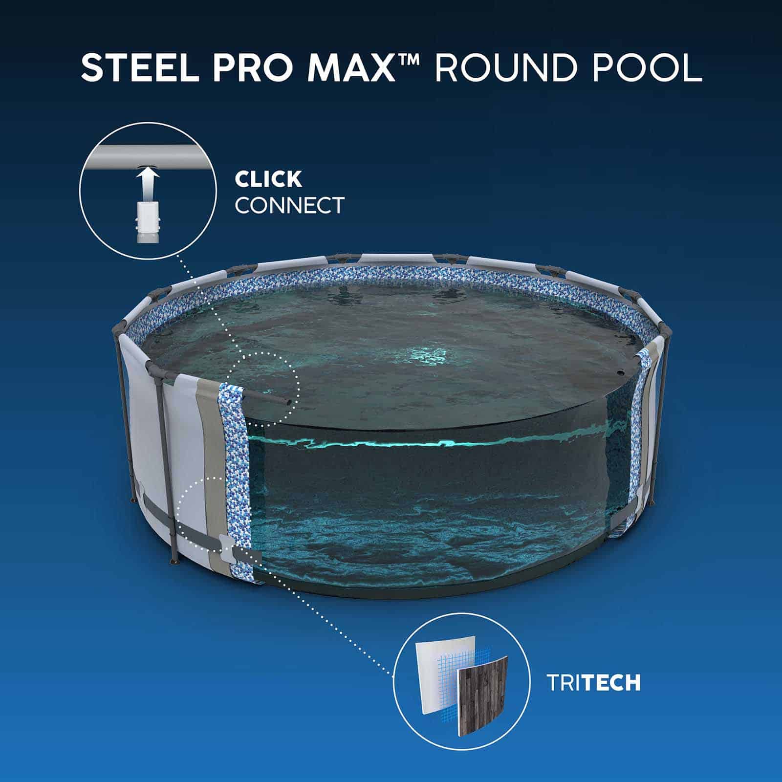 Piscina Desmontable Tubular Bestway Steel Pro Max efecto Madera Ø427 x 107 cm con Depuradora de Cartucho 3.028 l/h, Escalera y Cobertor - Imagen 10